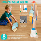 Kids Cleaning Set, 8 Pcs Wooden Housekeeping Play Set